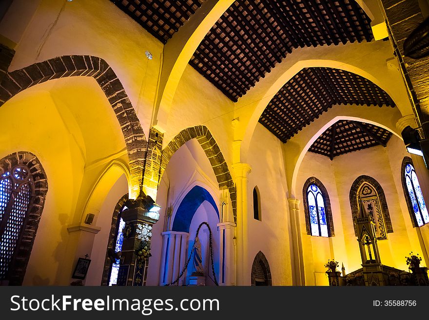 The Catholic church in Weizhou Island,Guangxi,China.It was built in 1880 by French Catholics. The Catholic church in Weizhou Island,Guangxi,China.It was built in 1880 by French Catholics.