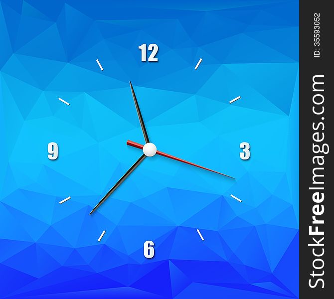 Creative clock on the abstract background