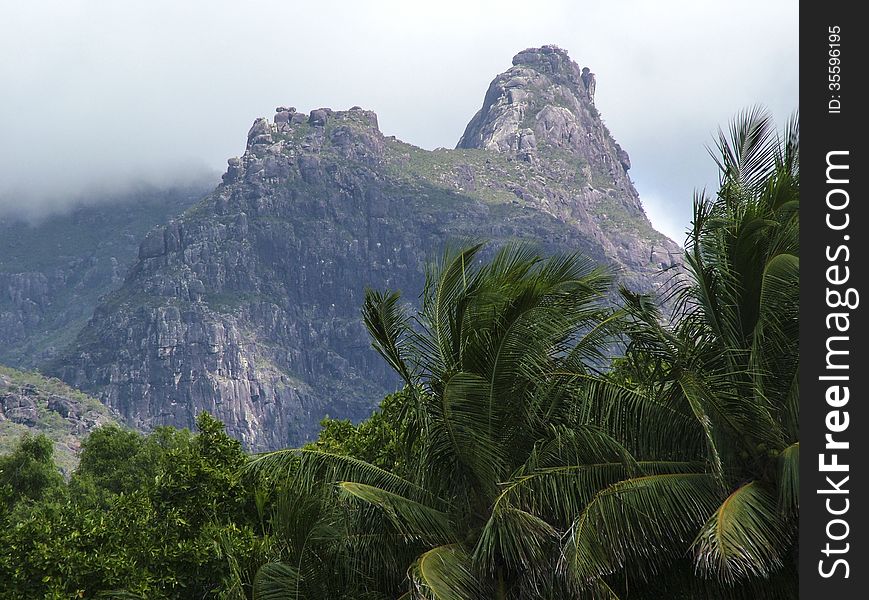 Mount Bowen after rain shower, Hinchinbrook Island, Great Barrier Reef. Mount Bowen after rain shower, Hinchinbrook Island, Great Barrier Reef