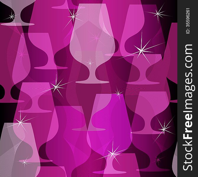 Christmas seamless pattern with translucent pink glasses and stars. (vector EPS 10). Christmas seamless pattern with translucent pink glasses and stars. (vector EPS 10)