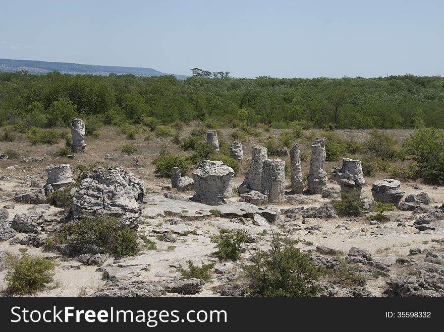 Natural area on the outskirts of Varna (Bulgaria), known as Pobiti Kamani,which in the past was seabed. Natural area on the outskirts of Varna (Bulgaria), known as Pobiti Kamani,which in the past was seabed.