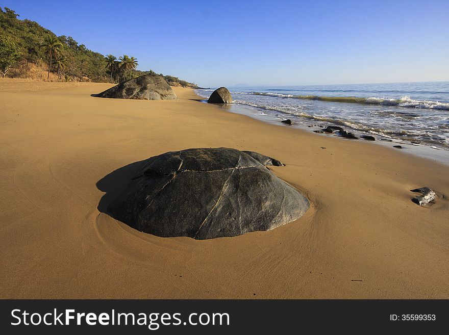 Early Morning at a deserted tropical beach. Early Morning at a deserted tropical beach