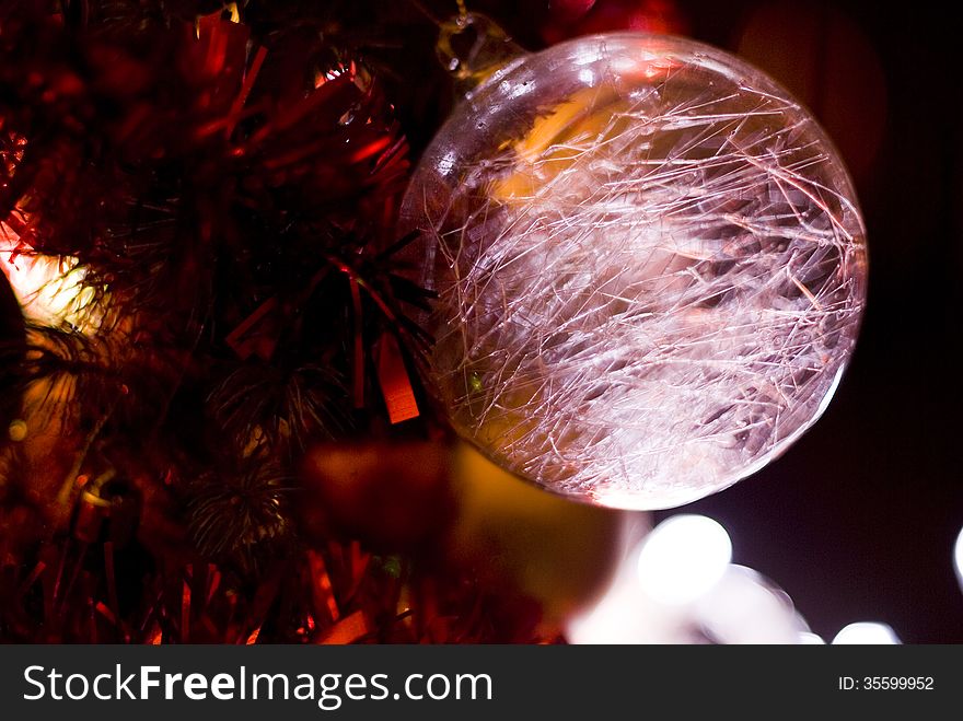 A transparent beautiful Christmas ball