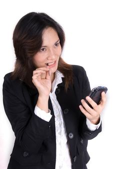 Business Girl With PDA Royalty Free Stock Photos
