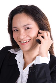 Business Girl On The Phone Stock Photos