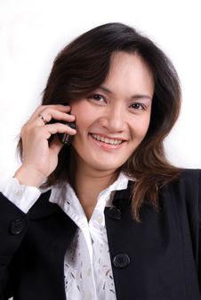 Business Girl On The Phone Royalty Free Stock Photography