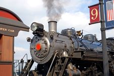 Steam Train Engine At Station Royalty Free Stock Photography Steam Train Engine At Station Royalty Free Stock Photography