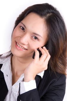Business Girl On The Phone Royalty Free Stock Photos