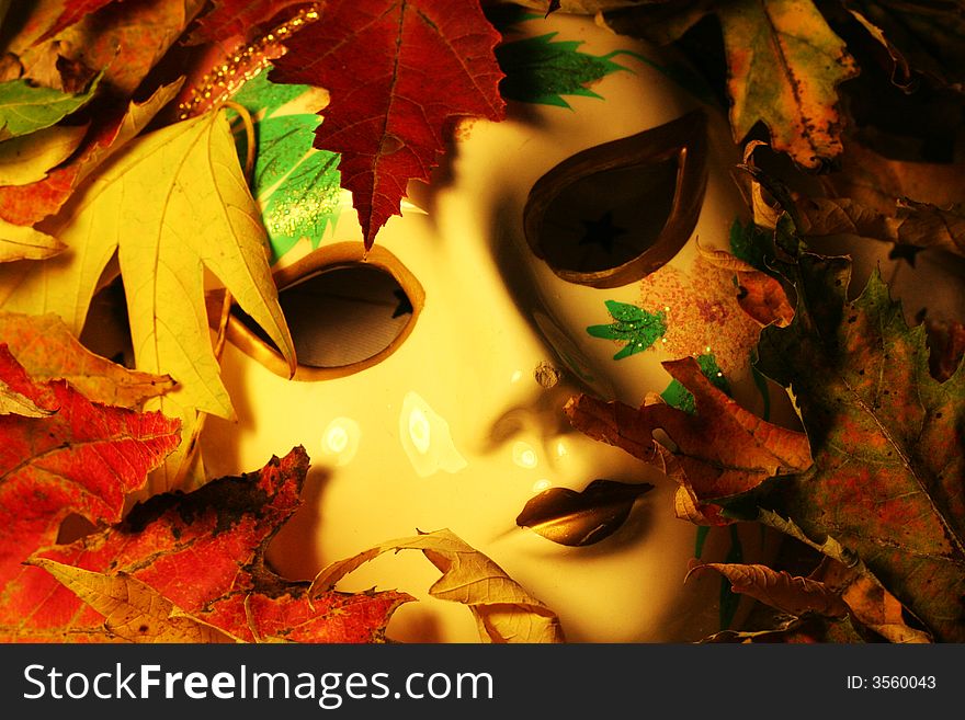 Mask in Maple leaves with different colors