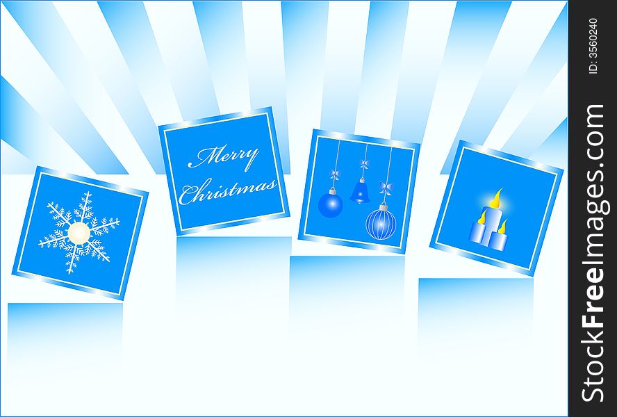 Illustration of greeting card, blue