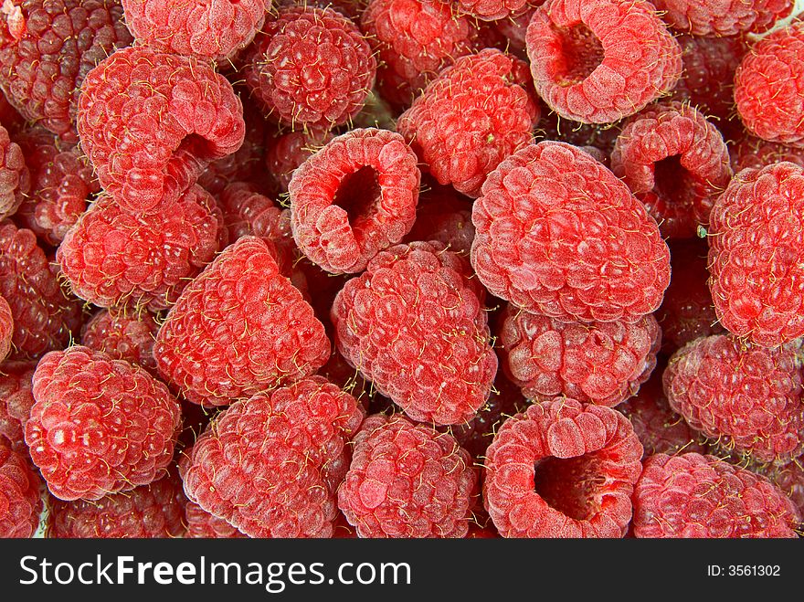 Raspberries close up, background and texture. Raspberries close up, background and texture