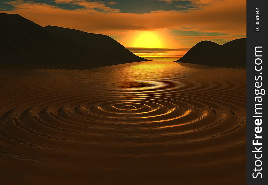 Ripples on the water.sunset. Ripples on the water.sunset