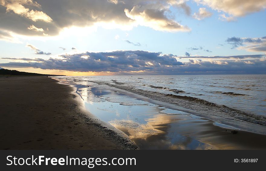 Night lanscape of the Baltic sea. Night lanscape of the Baltic sea