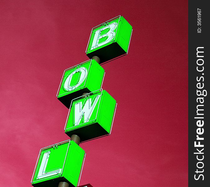 Bowling rink sign green