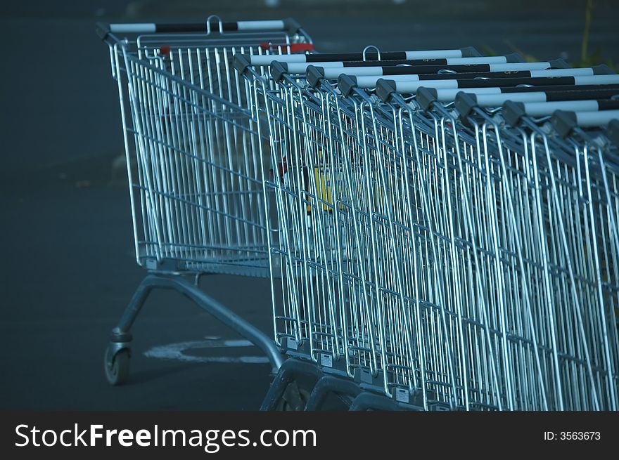 Shopping trolleys, supermarket