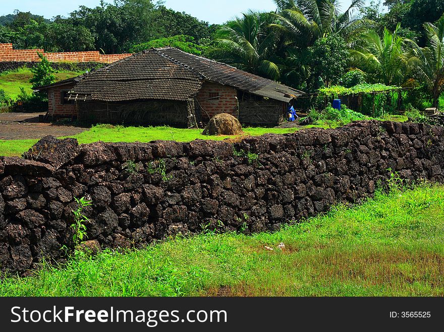 A beautiful hut in the village. A beautiful hut in the village.