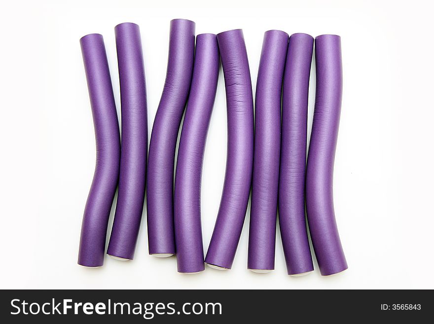 Hair curlers isolated on a white background