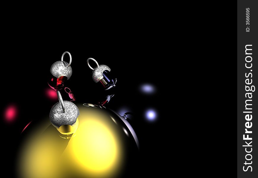 Christmas balls on a black background