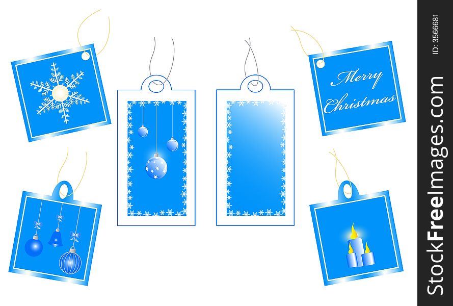 Illustration of Christmas gift, blue