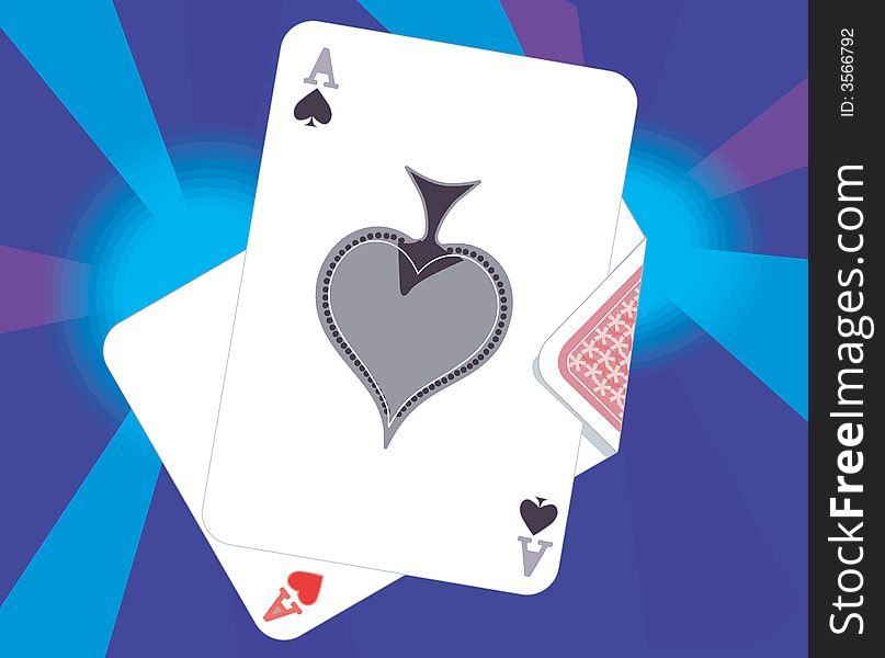 Illustration of Ace of spade and hearts. Illustration of Ace of spade and hearts