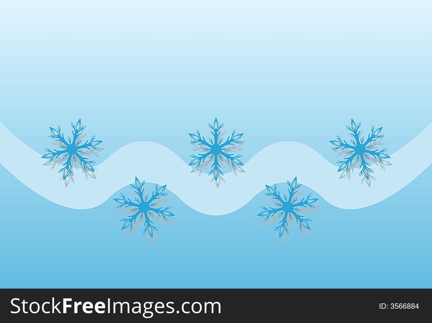 Vector illustration of snownflakes and curves. Vector illustration of snownflakes and curves