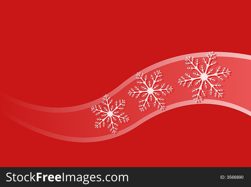 Vector illustration of snowflakes and curves
