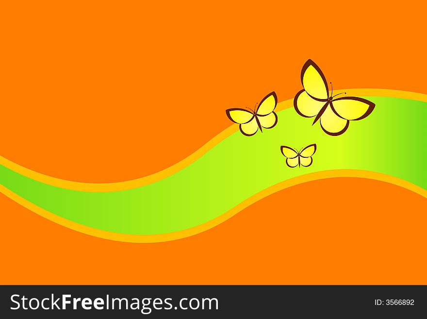 Vector illustration of summer butterflies