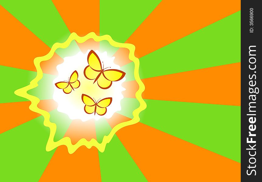 Vector illustration of summer butterflies