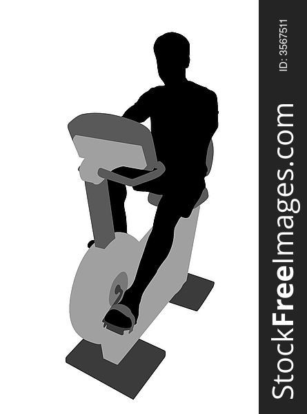 Man on bicycle mashine vector illustration