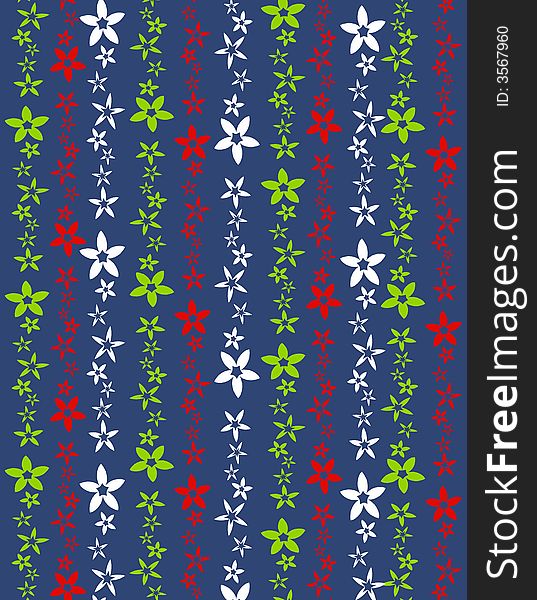 A background pattern featuring colorful poinsettia Christmas flowers in retro colors - red, green, white and blue. A background pattern featuring colorful poinsettia Christmas flowers in retro colors - red, green, white and blue