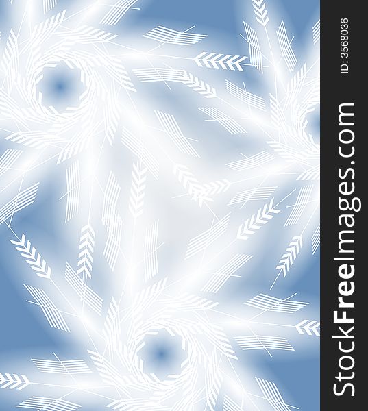 A clip art background illustration of a snowflake background in gradient blue and white colors. A clip art background illustration of a snowflake background in gradient blue and white colors