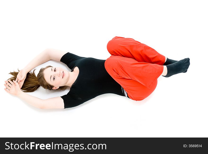 Young Girl Stretching