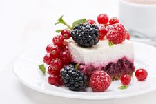 Piece Of Cheesecake With Fresh Berries And Coffee Royalty Free Stock Photo Piece Of Cheesecake With Fresh Berries And Coffee Royalty Free Stock Photo