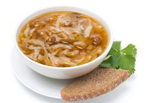 Traditional Russian Cabbage Soup &x28;shchi&x29; With Mushroom, Isolated Stock Photos Traditional Russian Cabbage Soup &x28;shchi&x29; With Mushroom, Isolated Stock Photos