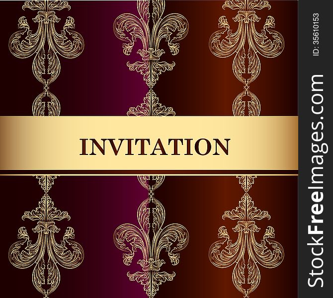 Elegant invitation card in royal style