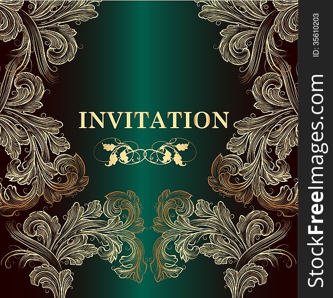 Luxury Vector Invitation Card In Royal Style