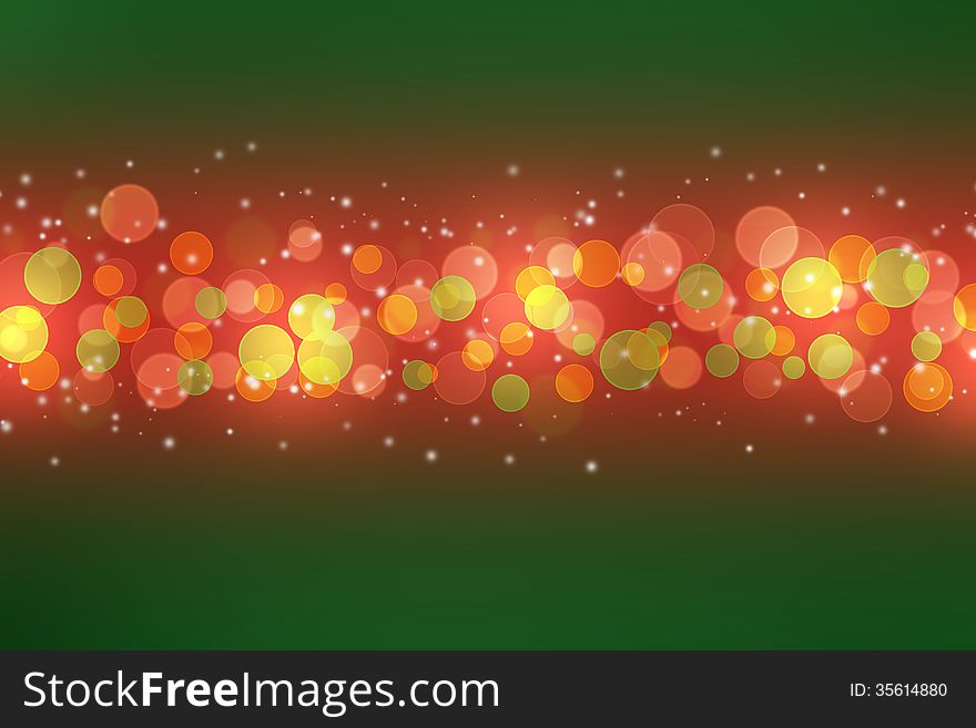 Circle night light with green background,christmas background