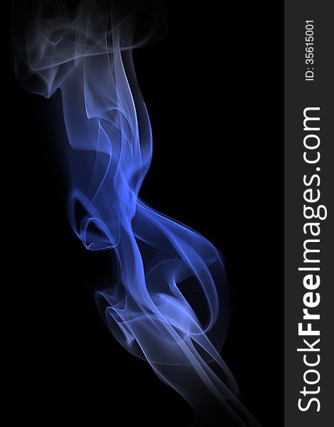 White and blue smoke isolated on black background. White and blue smoke isolated on black background