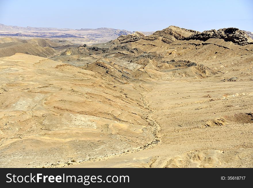 Ramon Crater In Negev Desert.