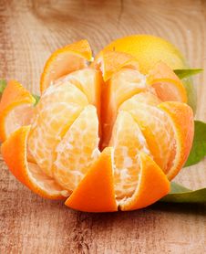 Tangerine With Segments Royalty Free Stock Image