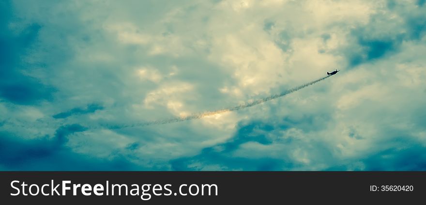 Monroe, NC - Nov 9 2013 - action in the sky during an airshow-warbirds over monroe