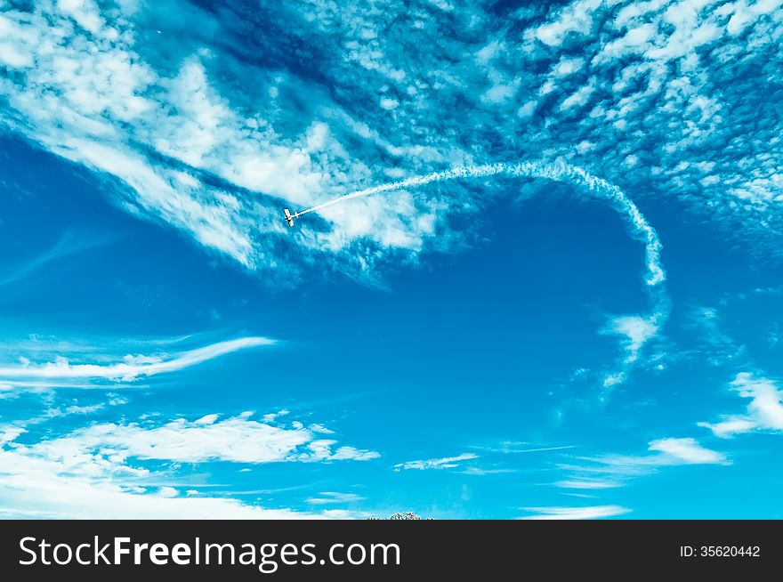 Action in the sky during an airshow