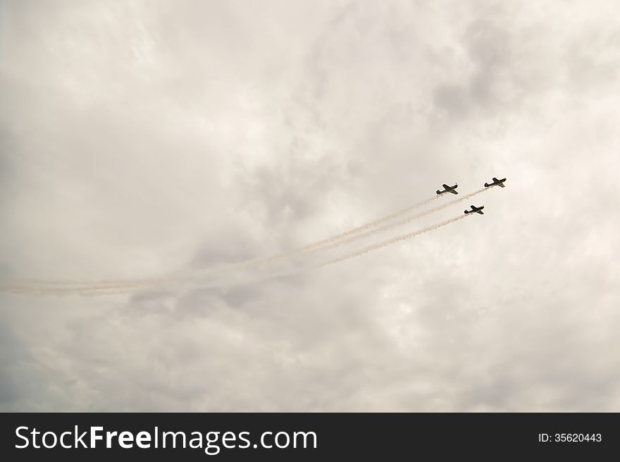 Action In The Sky During An Airshow