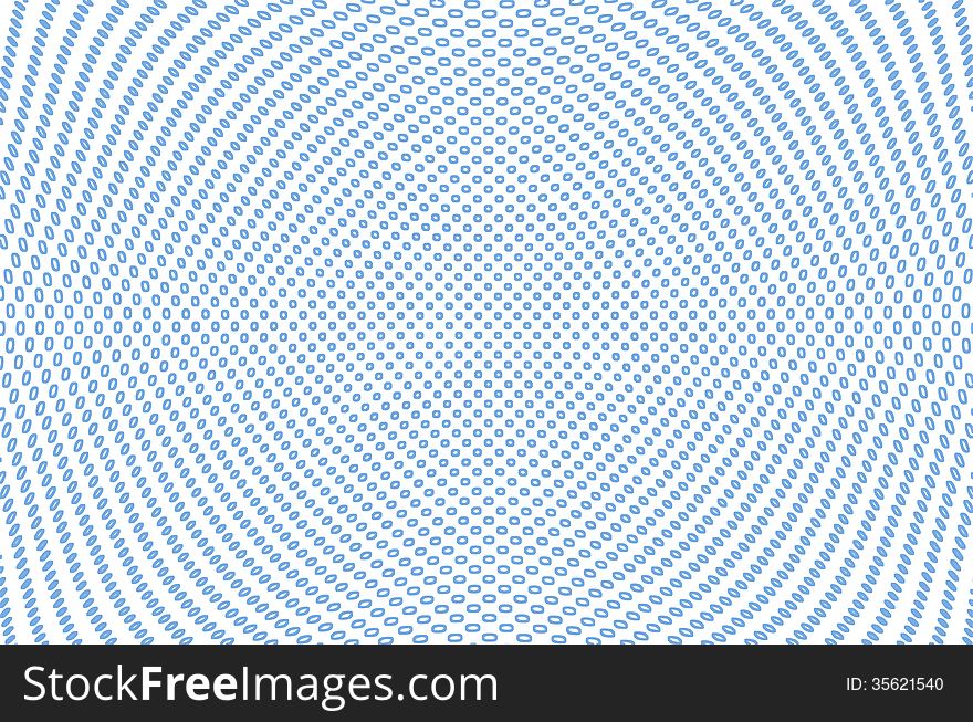 Abstract light background with blue circles array in a concave shape