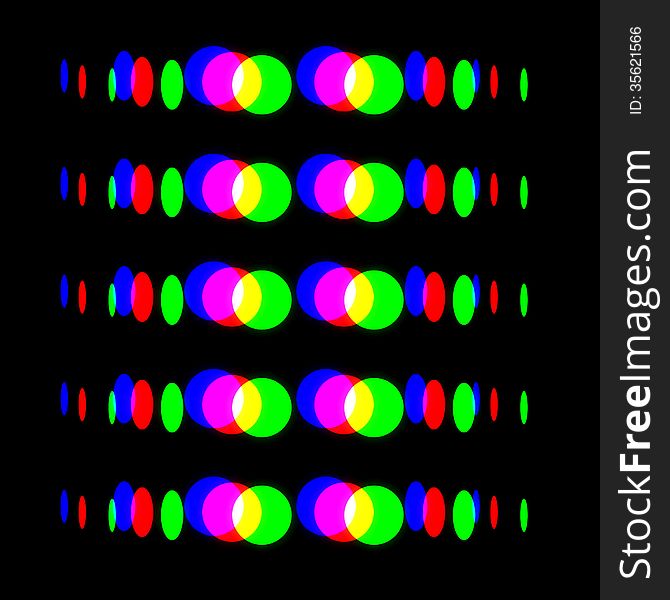 Various colors ellipsess against a black background