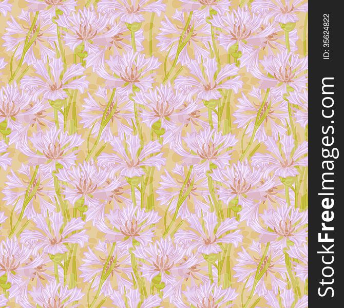 Floral seamless pattern with cornflower, eps10. Floral seamless pattern with cornflower, eps10
