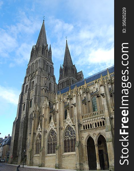 Bayeux Cathedral spires, Normandy, France. Bayeux Cathedral spires, Normandy, France