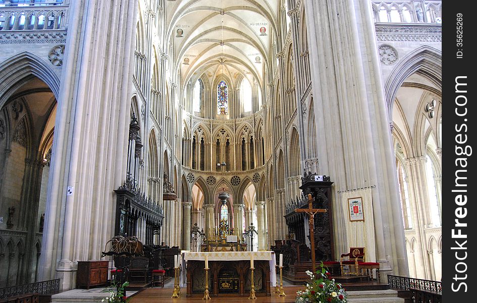 Bayeux Cathedral high altar, Normandy, France. Bayeux Cathedral high altar, Normandy, France