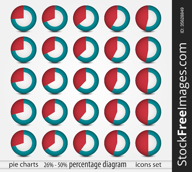 New collection of circular chart elements can use like presentation icons. New collection of circular chart elements can use like presentation icons
