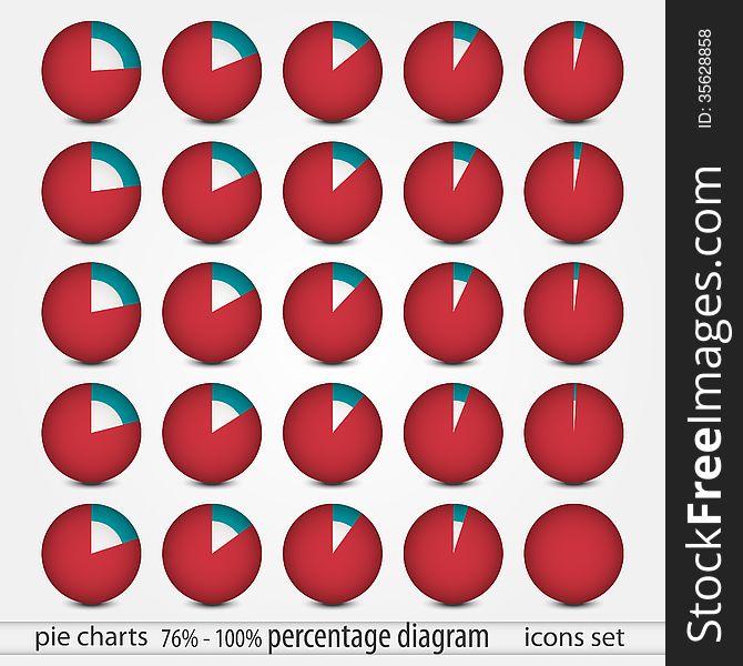 New collection of isolated icons with percentage segments can use like demographic report elements. New collection of isolated icons with percentage segments can use like demographic report elements